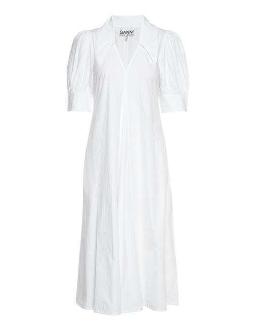 GANNI | Cotton Poplin V-Neck Maxi Dress | 40