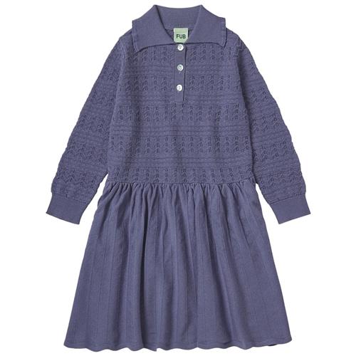 FUB Pointelle Kjole Dusty Violet 100 cm  Lilla  100 cm  Piger
