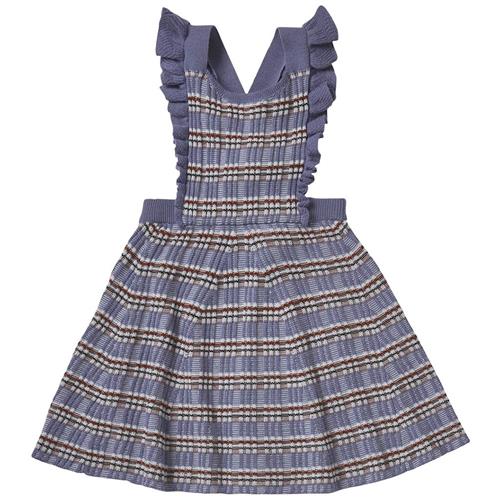 FUB Stripe-Patterned Spencer Kjole Dusty Violet 90 cm  Lilla  90 cm  Piger