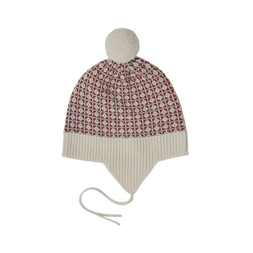 FUB Nordisk mønstret babyhue i Ecru/Clay/Misty Green 68/74 cm  Creme  68/74 cm  Drenge, Piger