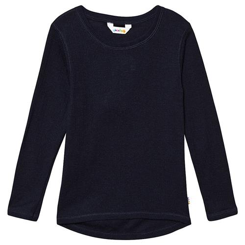 Joha Rib T-shirt Navyblå Navy-130 cm Uld Marineblå  130 cm  Drenge, Piger