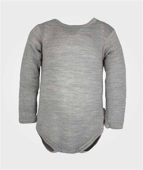Joha Babybody Grå Lt. Grey Melange-80 cm Uld Grå  80 cm  Drenge, Piger