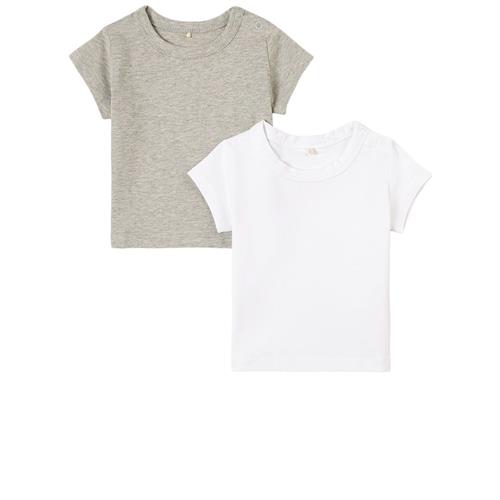 A Happy Brand 2-pak T-shirter Gråmelerede 62/68 cm  Grå  62/68 cm  Drenge, Piger