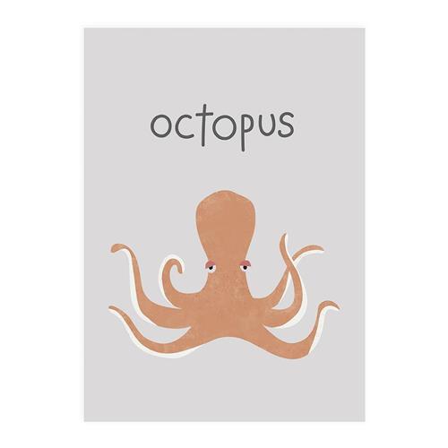XO Posters Poster Octupus One Size  Orange.  One Size  Drenge, Piger