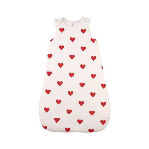 Petit Bateau Hjertemønstret Sovepose Cremefarvet 6-18 Months  Rød  6-18 måneder  Piger