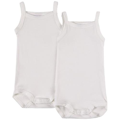 Petit Bateau 2-pak Babybodyer Hvide 1 months  Hvid  1 måneder  Piger