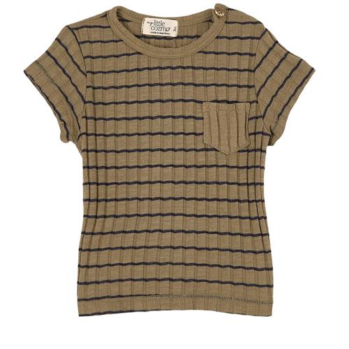 My Little Cozmo Rib Stripe T-shirt Grøn 6 Months  Grøn  6 måneder  Drenge, Piger