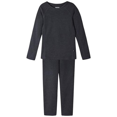 Reima Lani Termisk Basislag-sæt Sort   Black Melange 90 cm  Sort  90 cm  Drenge, Piger