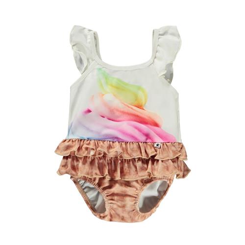 Molo Nalani Badedragt Rainbow Softice 86/92 cm  Creme  86/92 cm  Piger