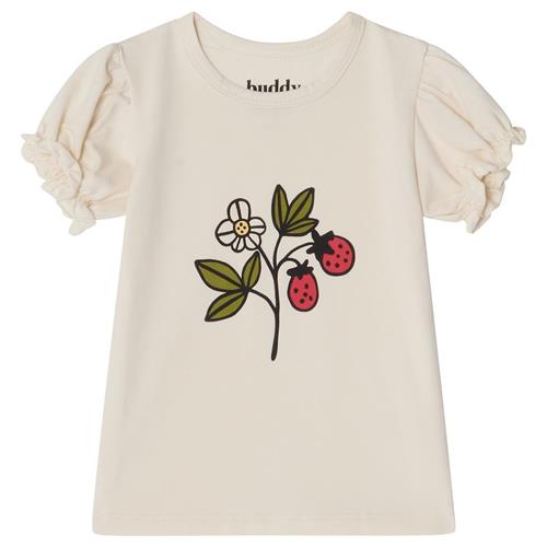 Buddy & Hope Elsa GOTS T-shirt Wild Strawberry 86/92 cm  Hvid  86/92 cm  Drenge, Piger