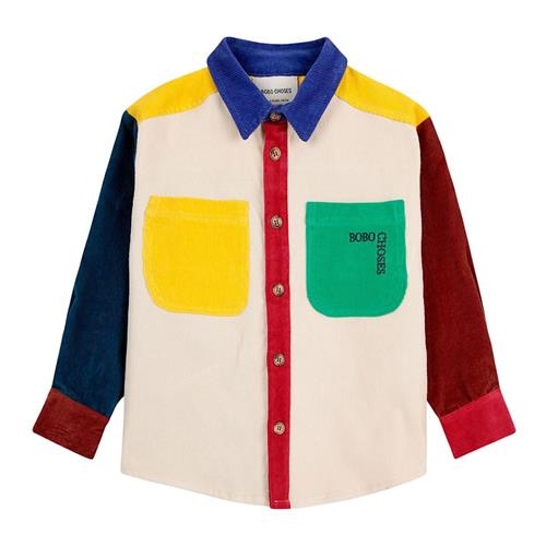 Bobo Choses Bobo Square Kontrastfarvet Manchesterskjorte Multifarvet 8-9 Y  Creme  8-9 år  Drenge, Piger