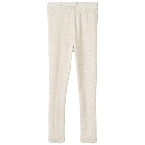 Wheat Agi Leggings I Uld Eggshell Melange  Cream 110 cm  Creme  110 cm  Drenge, Piger