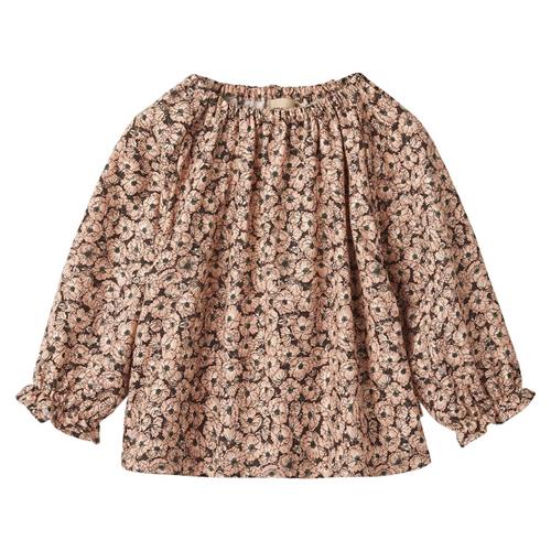 Wheat Nicoline Blomstret Bluse Til Baby Anemones in Plenty 74 cm  Blå  74 cm  Piger