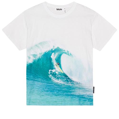 Molo GOTS Riley T-shirt Big Wave 104cm  Hvid  104 cm  Drenge