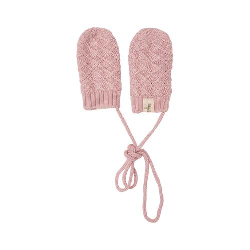 Little Jalo Strikkede Babyvanter I Uld Blush Pink 74/80 cm Wool Lyserød  74/80 cm  Drenge, Piger