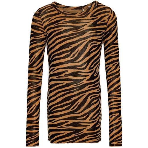 Molo Rihanna Langærmet T-shirt I Uld Flamingo Plume 158/164 cm Wool Brun  158/164 cm  Piger