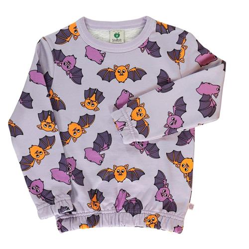 Småfolk Sweatshirt with bats  Orchid Petal 3-4 Y  Lilla  3-4 år  Piger