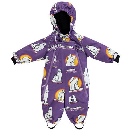 Småfolk Baby-flyverdragt Polar Bears Purple Heart 6-12 months  Lilla  6-12 måneder  Piger