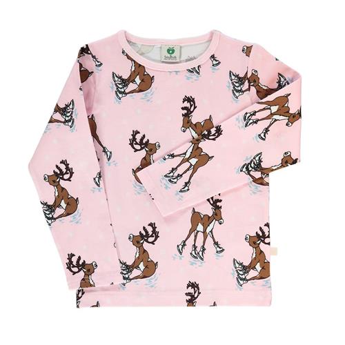 Småfolk Raindeer Langærmet T-Shirt Icy Pink 2-3 Y  Lyserød  2-3 år  Piger