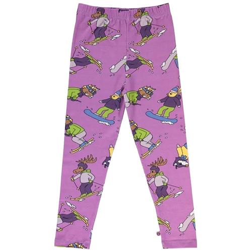 Småfolk Skiing Children Leggings Dusty Lavender 4-5 Y  Lilla  4-5 år  Piger