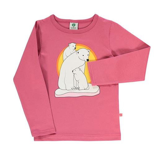 Småfolk Langærmet T-shirt i Baroque Rose med isbjørne 5-6 Y  Lyserød  5-6 år  Piger