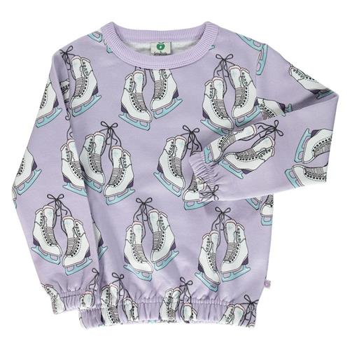 Småfolk Sweatshirt Orchid Petal med skøjter 5-6 Y  Lilla  5-6 år  Piger