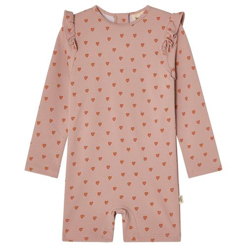 Buddy & Hope Estrid UV-dragt Apricot Hearts 86/92 cm  Lyserød Hjerter 86/92 cm  Piger
