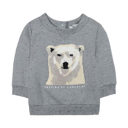 Tartine et Chocolat Plettet sweatshirt hjerteblå 18 months  Blå  18 måneder  Drenge