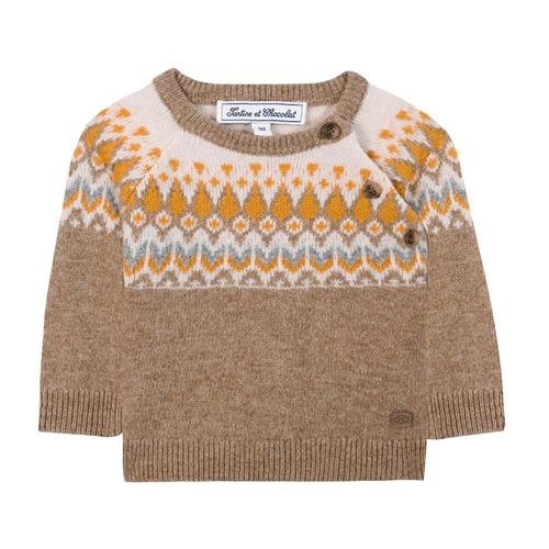 Tartine et Chocolat Uldtrøje Heated Chestnut 2 Y Wool Brun  2 år  Drenge