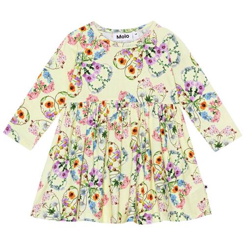 Molo GOTS Charmaine Kjole Flower Love 80 cm  Gul  80 cm  Piger