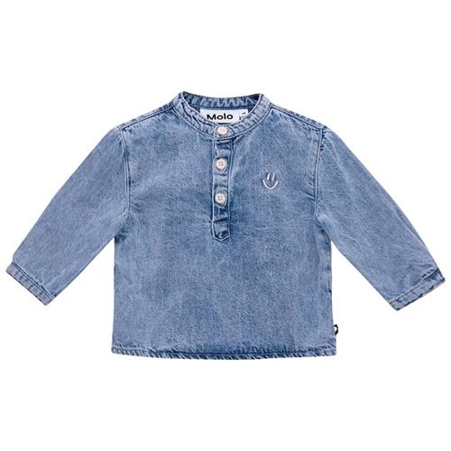 Molo Enoz Skjorte Bleach Denim 62 cm  Blå  62 cm  Drenge, Piger