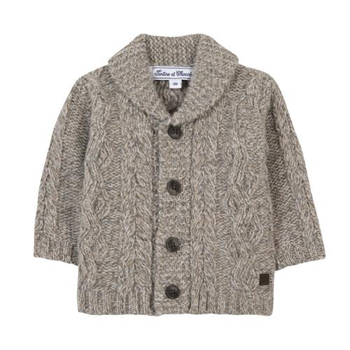 Tartine et Chocolat Strikket cardigan kastanjebrun 6 months  Brun  6 måneder  Drenge