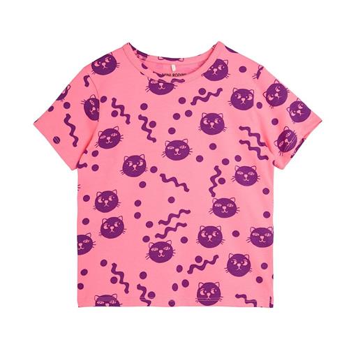 Mini Rodini Squiggly Cats T-shirt Pink 92/98 cm  Lyserød  92/98 cm  Drenge, Piger