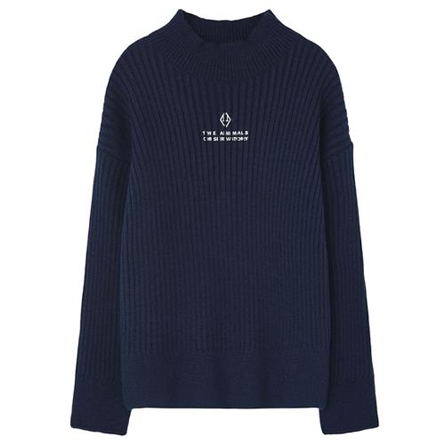 The Animals Observatory Seal Turtleneck sweater Navy 8 Y  Marineblå  8 år  Drenge, Piger