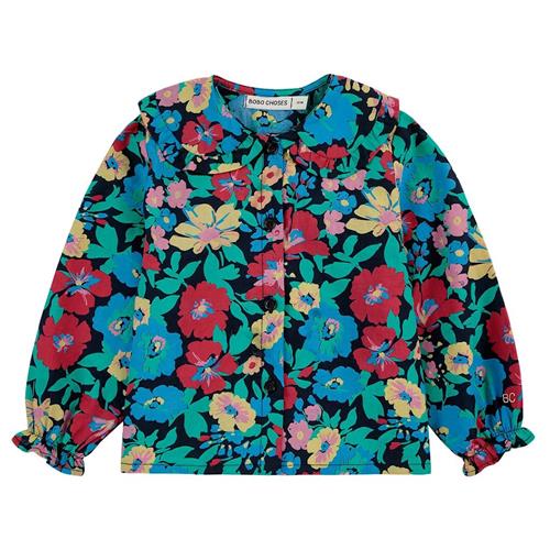 Bobo Choses Baby Flowers Vævet Bluse Midnight Blue 12 months  Blå  12 måneder  Drenge, Piger