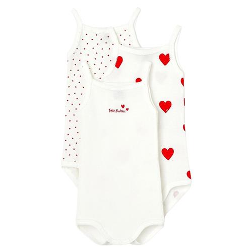 Petit Bateau 3-pak Babybodyer Cremefarvede 6 months  Creme  6 måneder  Piger