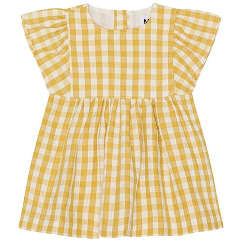 Molo Chantal Kjole Honey Check 74 cm  Gul  74 cm  Piger