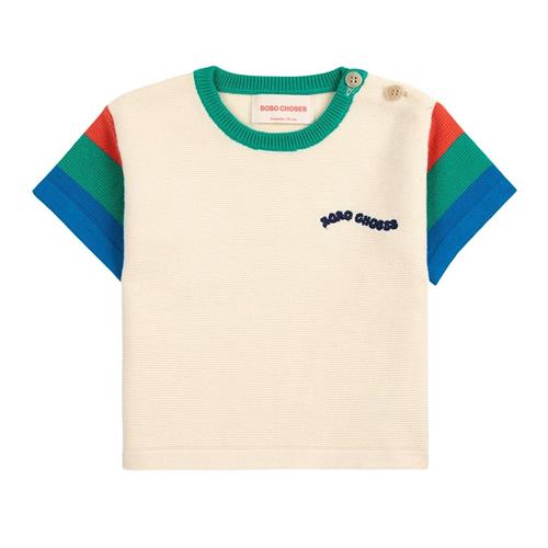 Bobo Choses Color Block Baby Strikket T-shirt Offwhite 18 months  Creme  18 måneder  Drenge, Piger