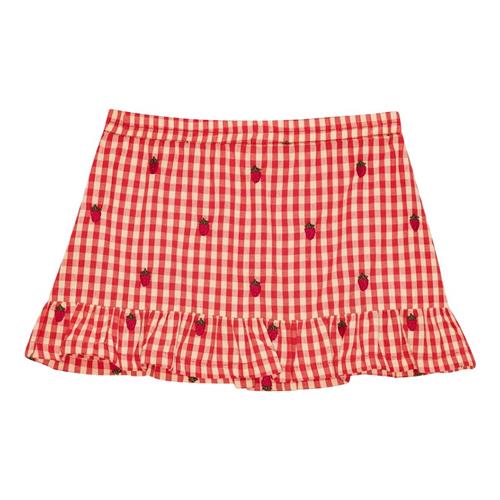 Flöss Molly nederdel i Berry Gingham 140 cm  Rød  140 cm  Piger