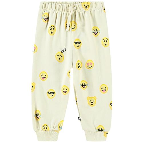 Molo GOTS Simeon Joggingbukser Happy Pixels 74 cm  Creme  74 cm  Drenge, Piger