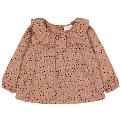 búho Prikket Bluse Cocoa 6 Months  Rød  6 måneder  Piger