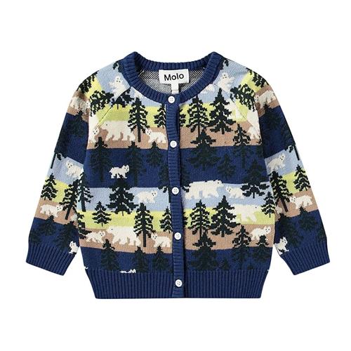 Molo Brody Cardigan Forest Bears 62 cm  Blå  62 cm  Drenge, Piger