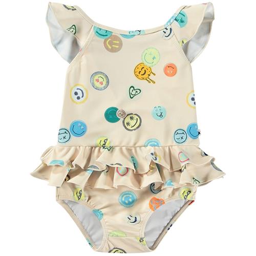 Molo Nalani Swimsuit Sand Smile 62/68 cm  Beige  62/68 cm  Drenge, Piger
