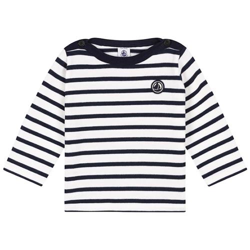 Petit Bateau Stribet Trøje Navyblå 6 Months  Creme  6 måneder  Drenge