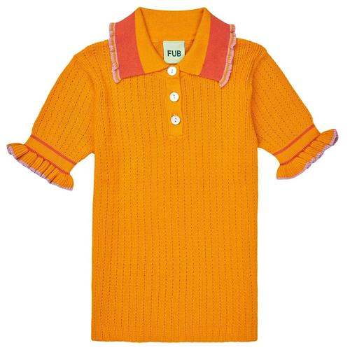 FUB Poloshirt Med Flæser Sunflower 80 cm  Orange.  80 cm  Piger