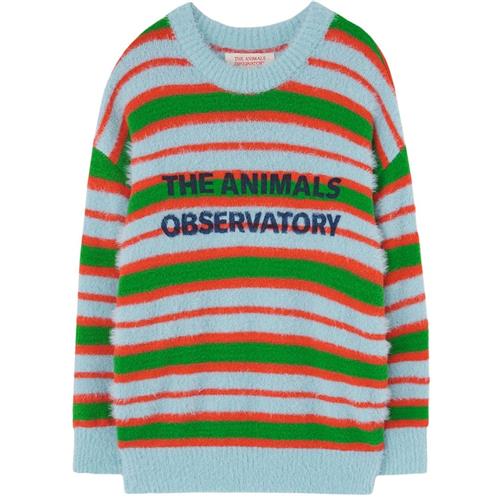 The Animals Observatory STRIPES BULL Strikket trøje Soft Blue 4 Y  Blå  4 år  Drenge, Piger