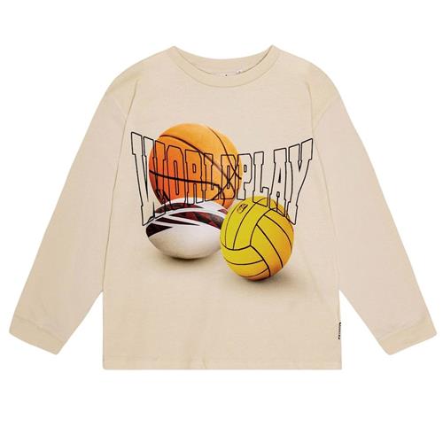 Molo GOTS Rube Langærmet T-shirt Three Balls 110 cm  Creme  110 cm  Drenge