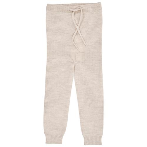 Copenhagen Colors Merino Classic Rib Leggings w Drawstrings  Pale Cream Melange 74 cm  Creme  74 cm  Drenge, Piger