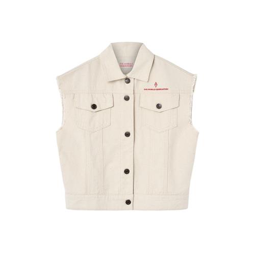 The Animals Observatory Hog Kid Vest Raw White 4 Y  Hvid  4 år  Drenge, Piger