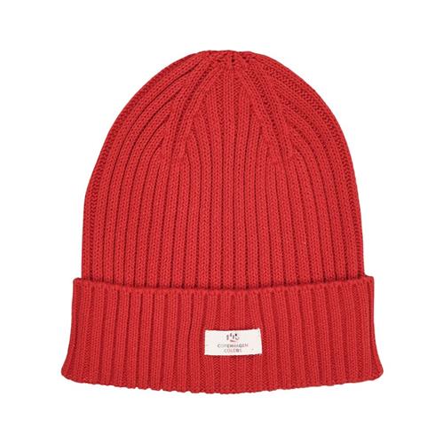 Copenhagen Colors Cotton Knitted Classic Beanie  Red 44/46 cm  Rød  44/46 cm  Drenge, Piger